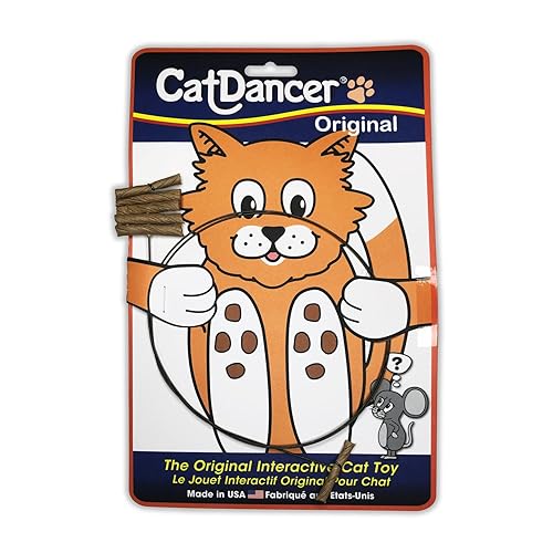Cat Dancer Interactive Cat Toy - Fun and Fitness for Your Furry Friend - Engaging Paper Roll Attached with 30 Inches Flexible Spring Steel Wire for Playful Cats – 2 Pack - 2.0