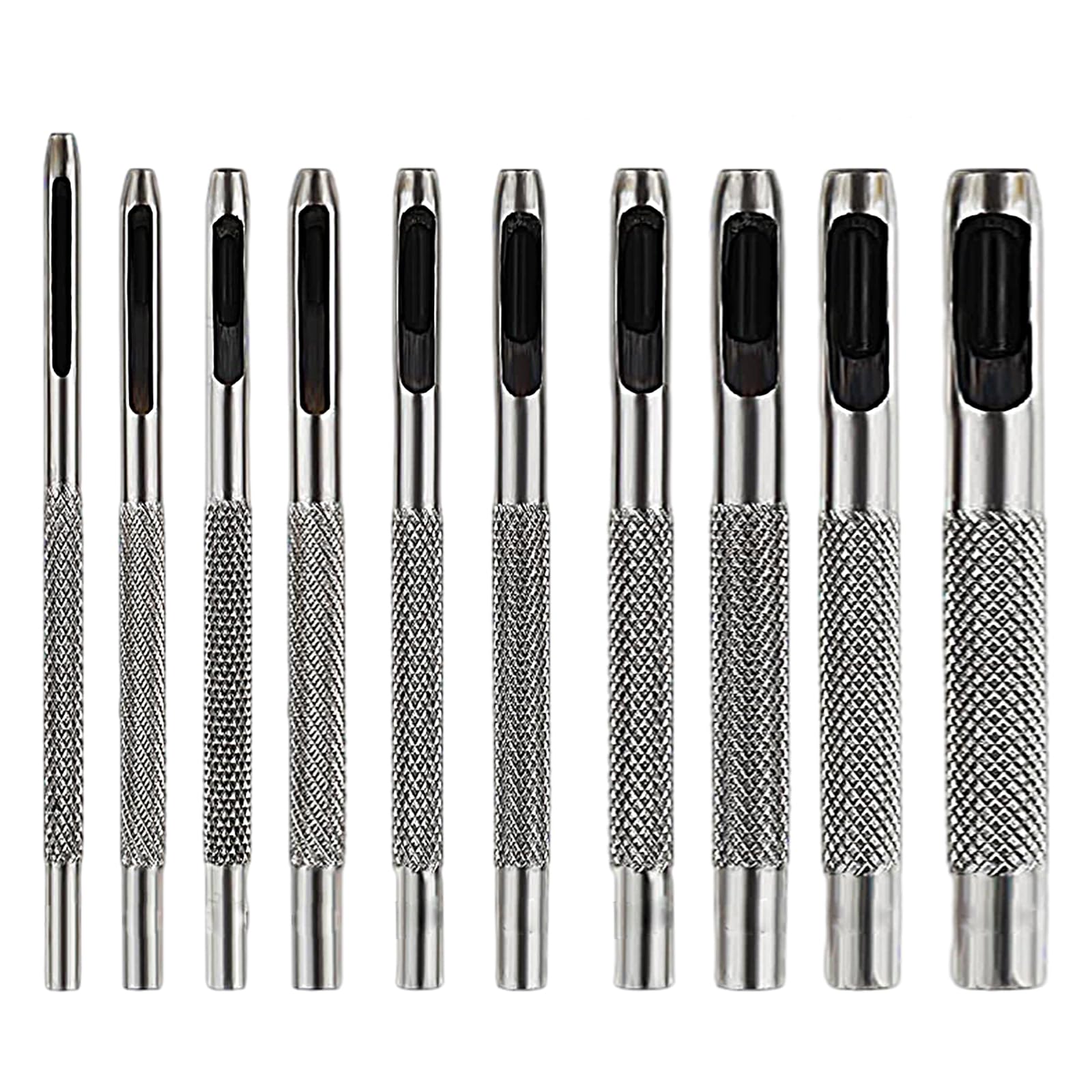 10 herramientas perforadoras de cuero perforadoras para cinturón para cuero, surtido de perforaciones de cuero hueco de 1,5 a 10 mm, herramientas de perforación de agujeros redondos para correa de