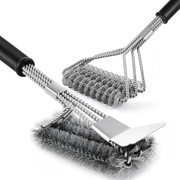 不锈钢无刷 BBQ 燃气烤炉刷清洁工具 18英寸 2件套