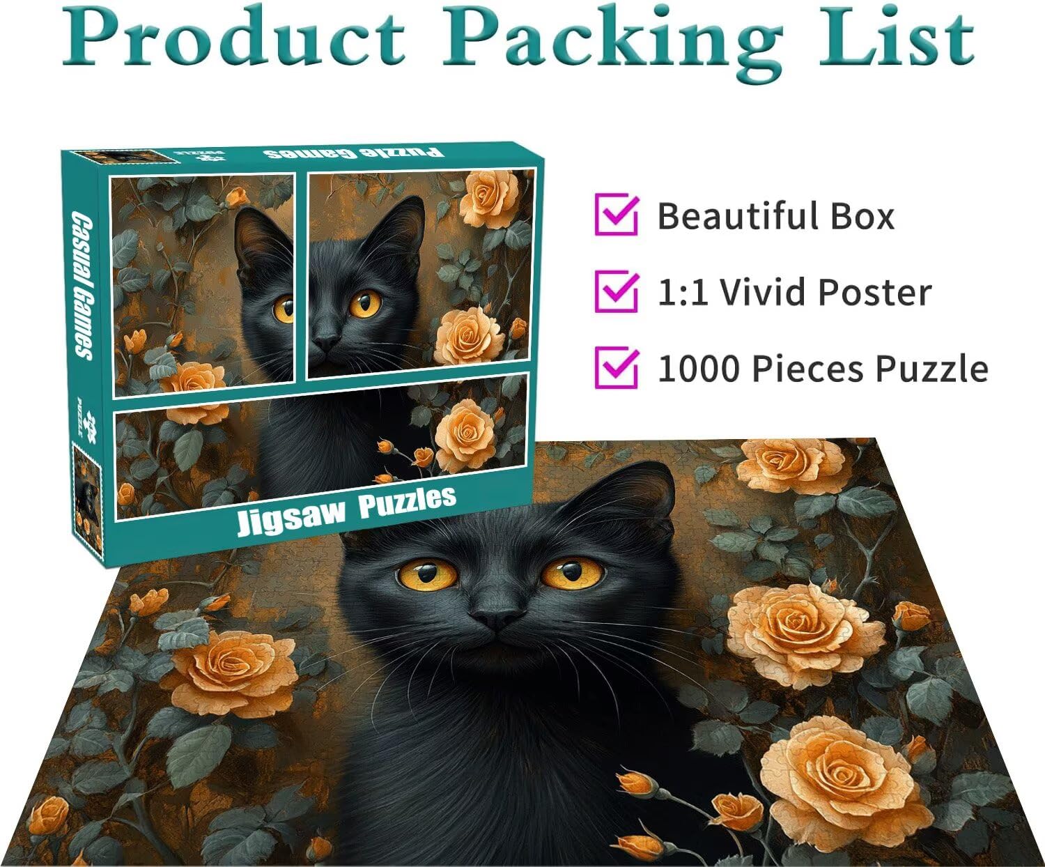 Puzzle Erwachsene 2000 Teile Katze Blume Educa Jigsaw für Kinder ab 8 Jahren Mädchen Jungen, Erwachsene Impossible Klassische Puzzles Schwer, Anspruchsvoll Spielspaß, Als Geschenke 70x99cm t-696