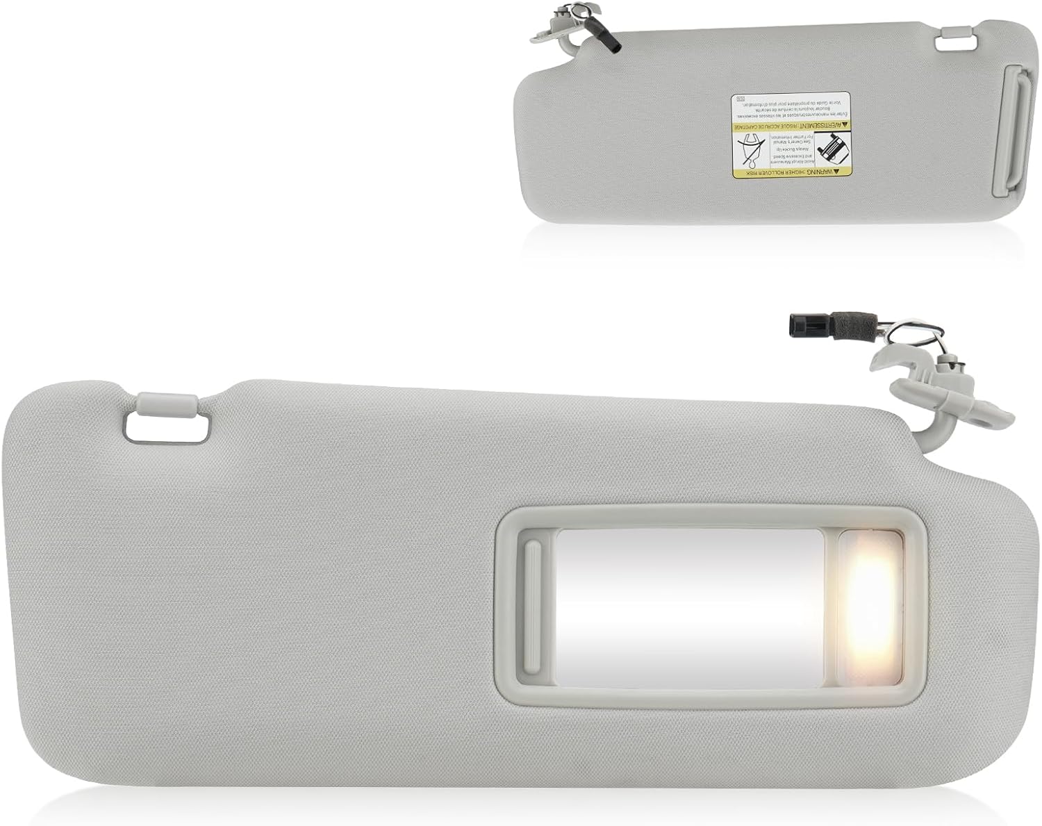 Left & Right Sun Visor with Light for Mazda CX-9 2010-2015, Driver & Passenger Side Grey Sunvisor Replace Ment TDY1-69-320