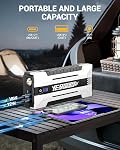 YESPER 4120A Démarreur de saut booster batterie voiture - 12V Booster Pack Portable(Tous gaz, jusqu'à 10.0L Moteur diesel), 26800mAh Boîte de saut de batterie avec étui & LED Câbles de saut d'obstacles légers