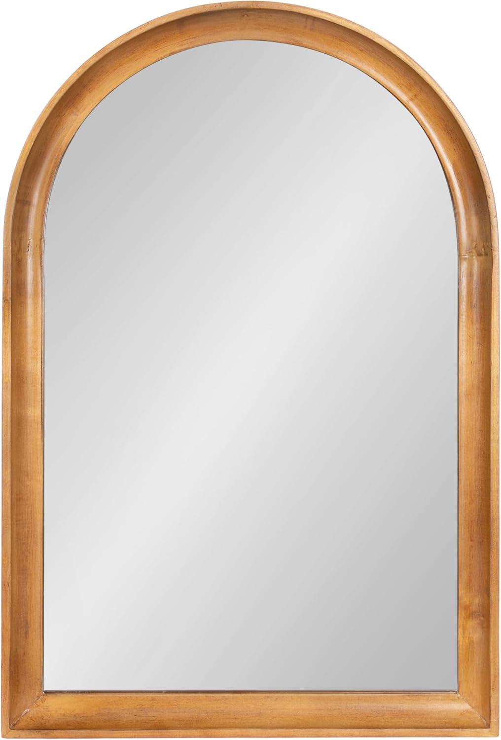 Kate and Laurel Hatherleigh Modern Arched Bathroom Cabinet with Mirror, 20 x 6 x 30, Rustic Brown, Decorative Wooden Bathroom Mirror with Storage for Bath Medicine Cabinet or Over-The-Toilet Storage