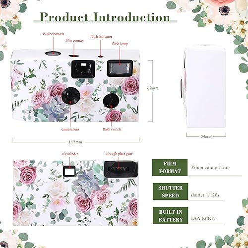 Miniatura 3 de Zhengmy Paquete de 10 cámaras desechables a granel para bodas, cámaras de un solo uso de 1.339 in a granel con flash una vez para reuniones de boda