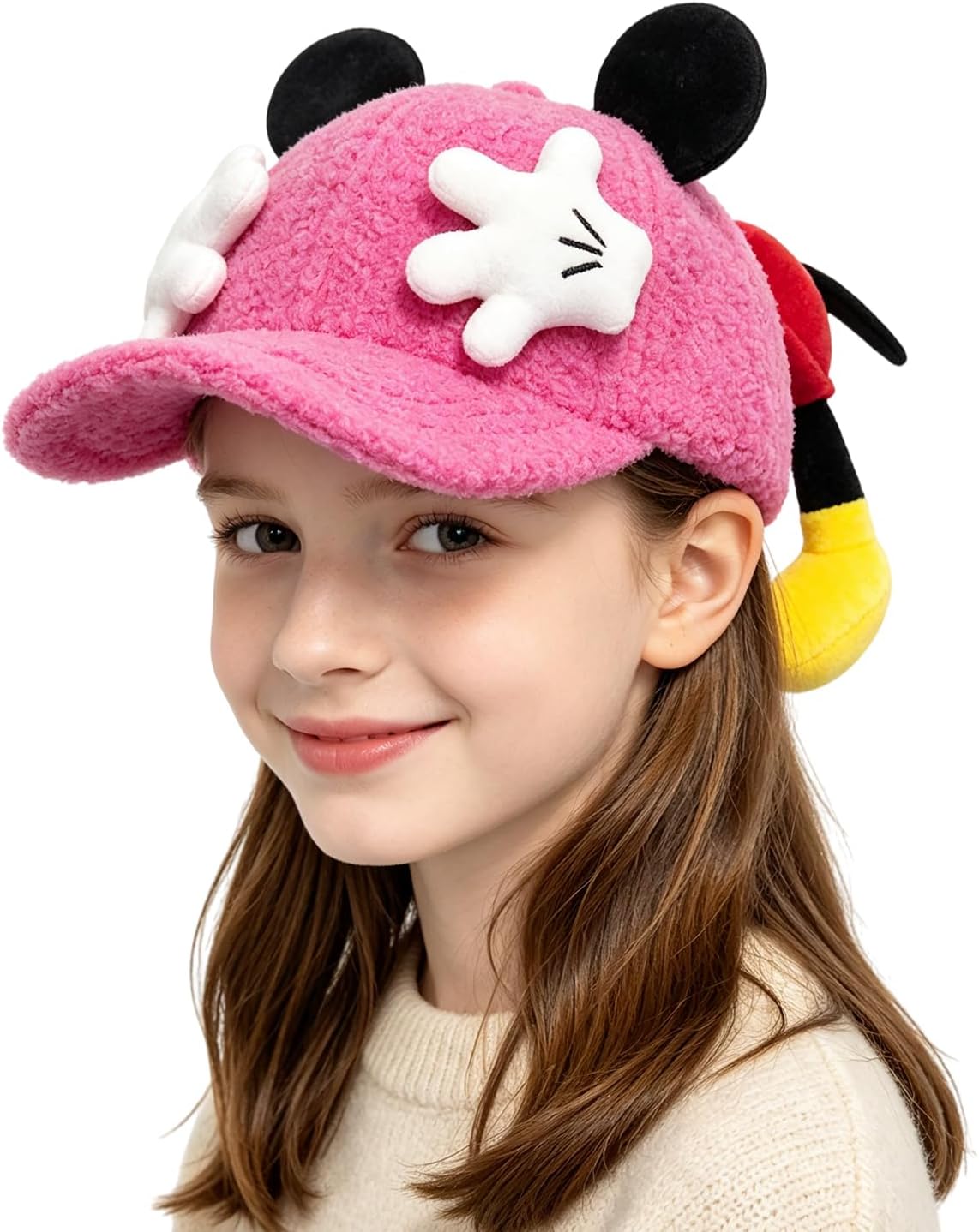 Cartoon 3D Mouse Ears Legs Baseball Hat Plush Peaked Cap