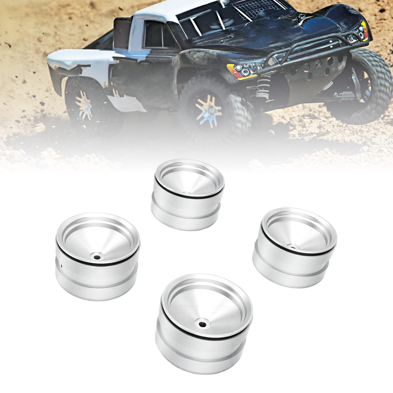 Dilwe Piasty kół Gąsienic RC 1/10, Stop Aluminium, 2,2 Cala, 185 G (SILVER)