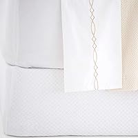 Vista 7 de Pine Cone Hill Cubierta de resorte de avena de sarga de algodón, tamaño individual, patrón sólido neutro