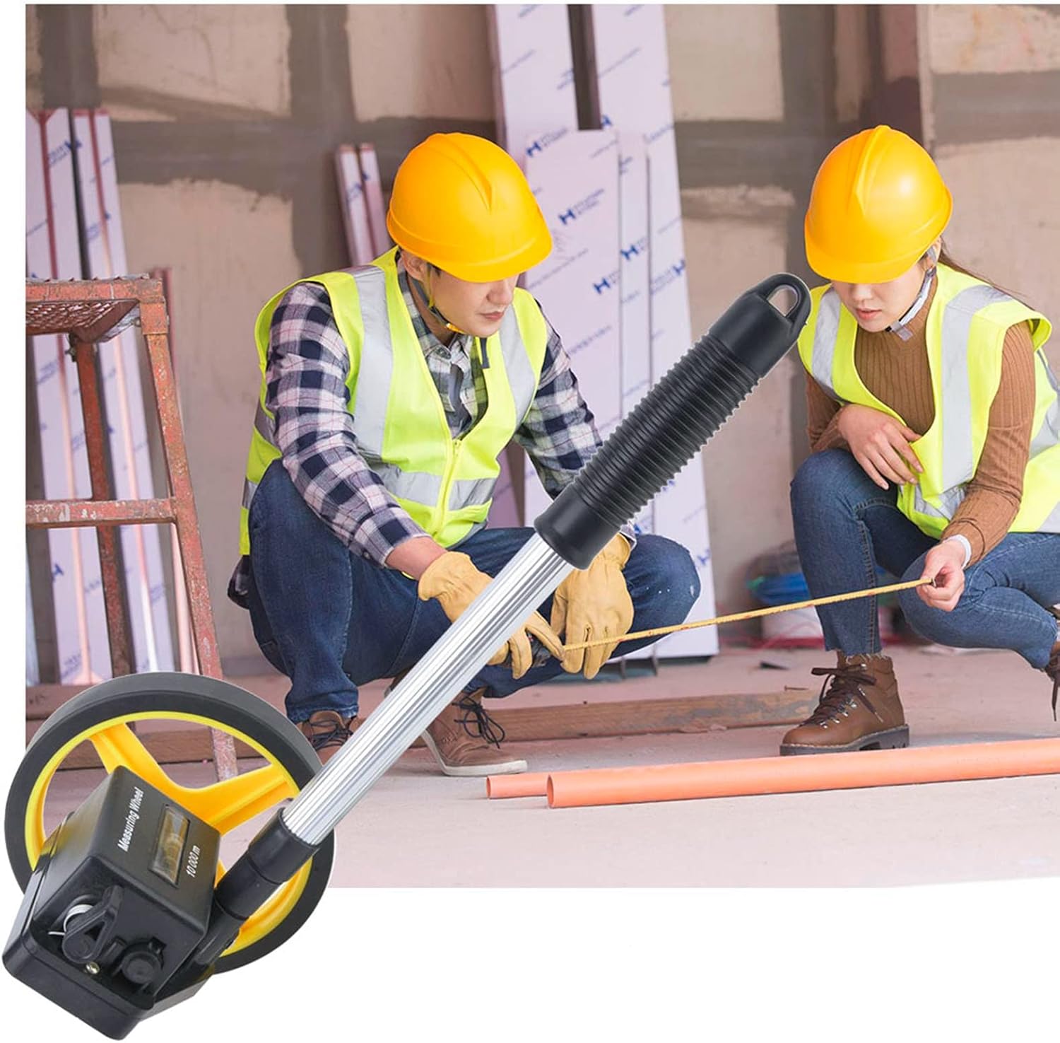 Accurate Miniature Measuring Wheel with Telescopic Handle, Material, Thick Anti Skid Wheel, Ideal for Surveyors, Construction Workers, Farmers, Aluminum Alloy, 0 to 9999.9m