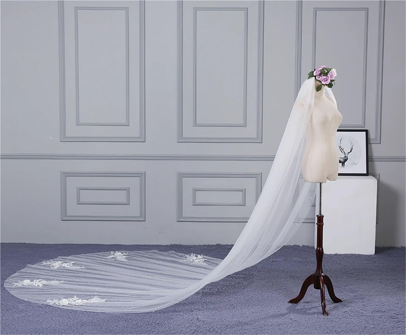 3 metry Katedra Welon Ślubny Długi Welon Ślubny Elegancki Bride Wedding Accessoires de Mariage Vestido de Noiva Voile