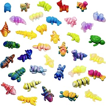 50PCS 3D Printed Animal Figurines, Mini Animal Models Set, 3D Printed Toys A1