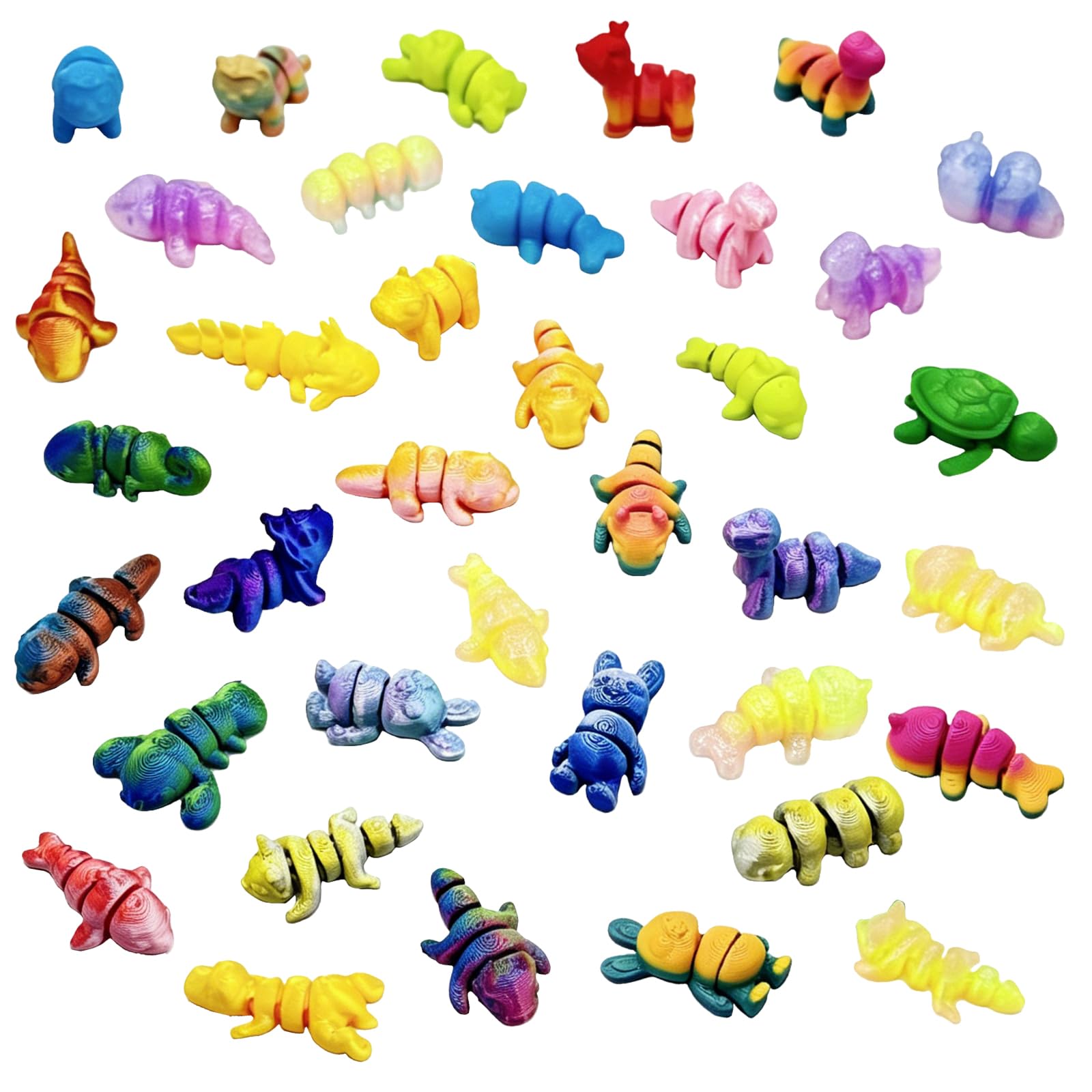 CavspkArt 50 PCS 3D Printed Animal Figurines, Mini Animal Models Set for Desktop Decoration, 3D Printed Toys (A1)