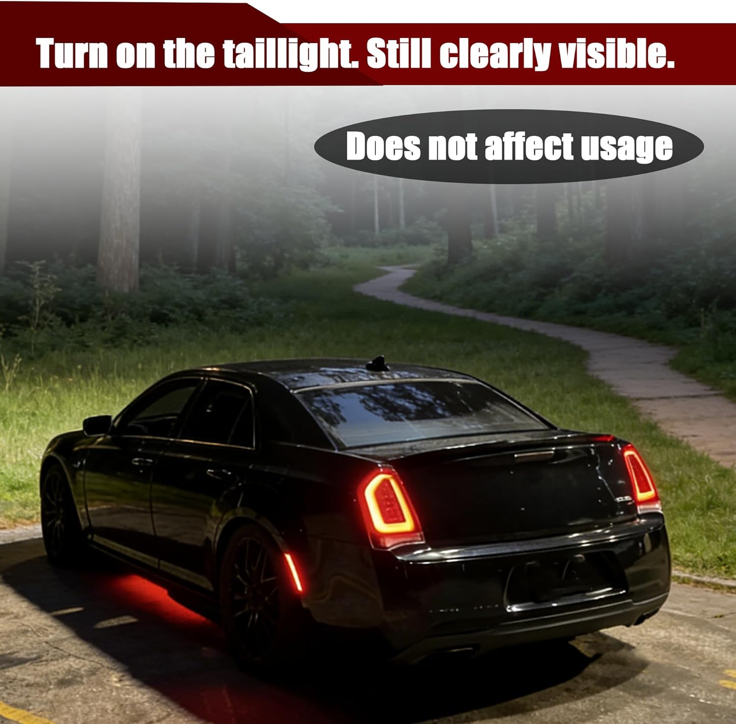 Tail Light Covers Guards Fit For Chrysler 300 2015-2023 Accessories 300C/ 300S/ Touring/Limited/Base, Smoked Black Rear Light Protective Cover Guards Trim Set Exterior