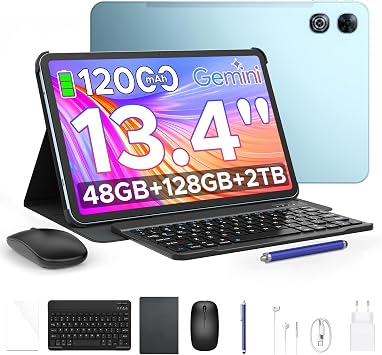 POPUX P13 Tablette 13" 2.4K 120Hz, Android 16, 48Go+128Go, 12000mAh, Bleu