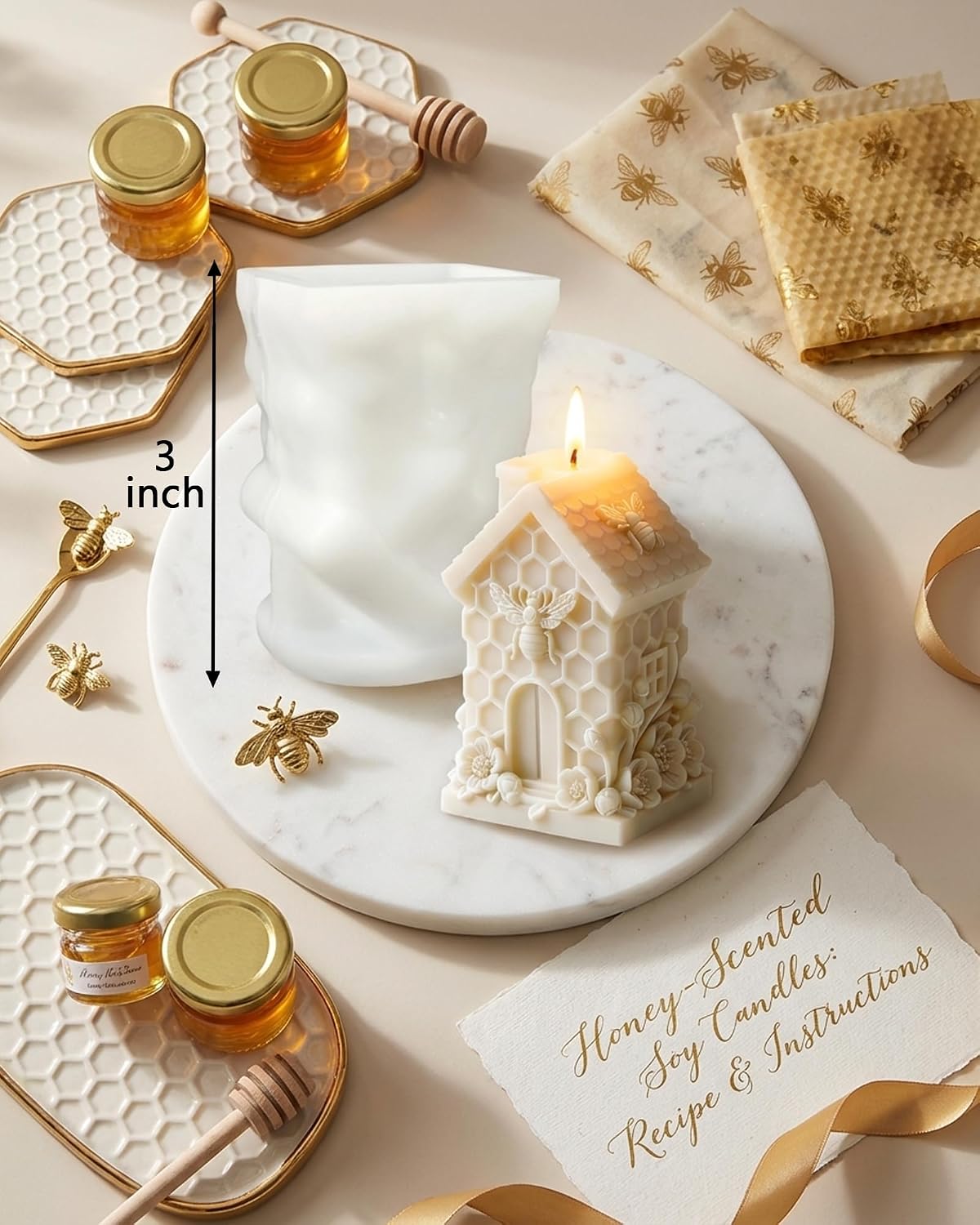 Silicone Honeycomb Mold for Candle Making Scented Candle Molds for DIY