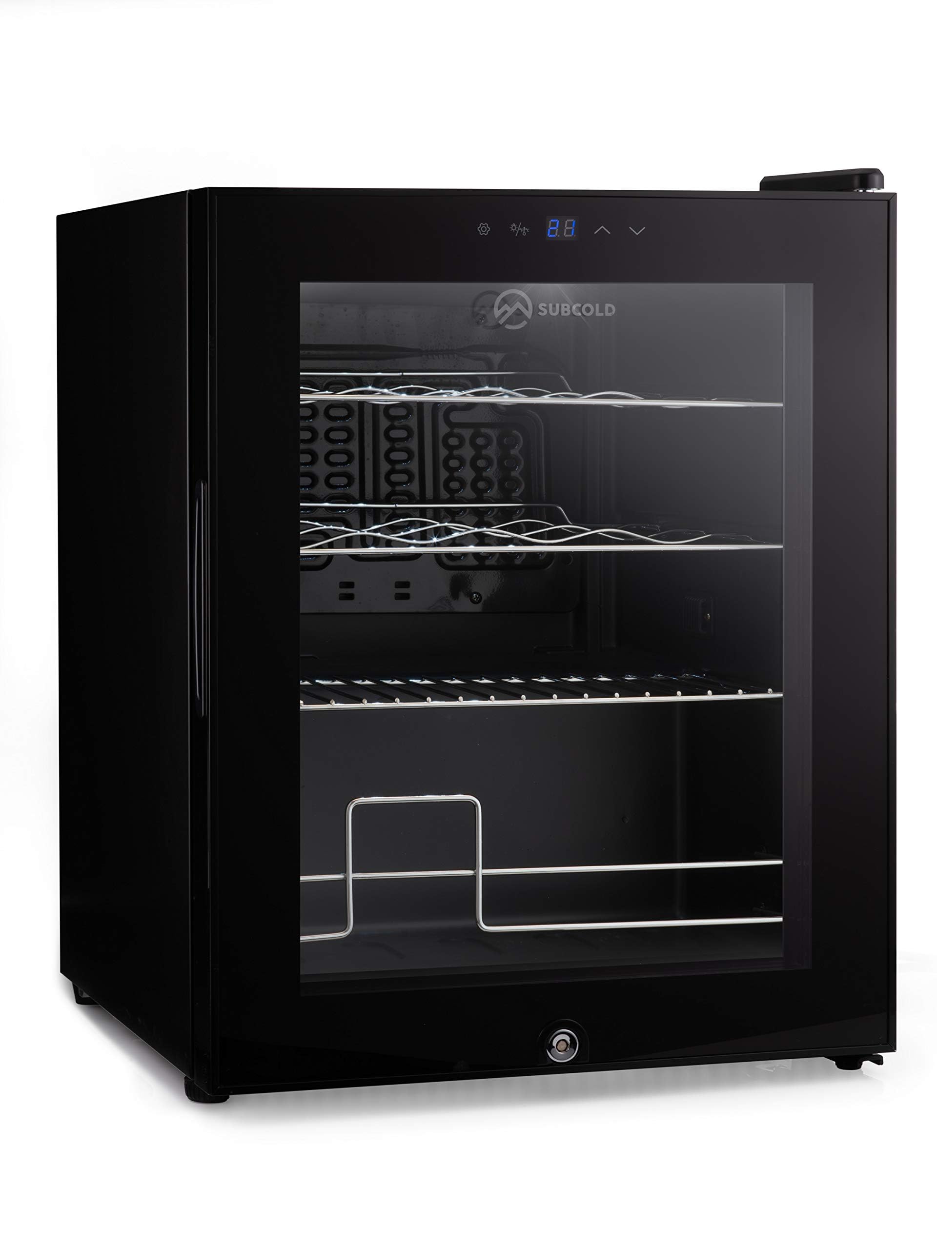 Subcold Viva16 LED – Table-Top Wine Fridge Black | 3-18°C | Wine Cooler | LED + Lock & Key | Glass Door Drinks Cellar | Single-Zone (16 Bottle) — view 2