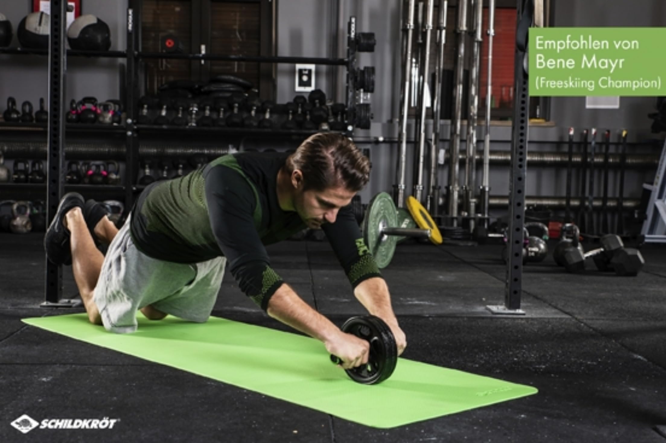 Appareil Fitness Domicile SPORTS AB Roller - Pliable Avec Tapis - Poignées Antidérapantes - Pour Musculation à Domicile Appareil Abdominaux Gorilla