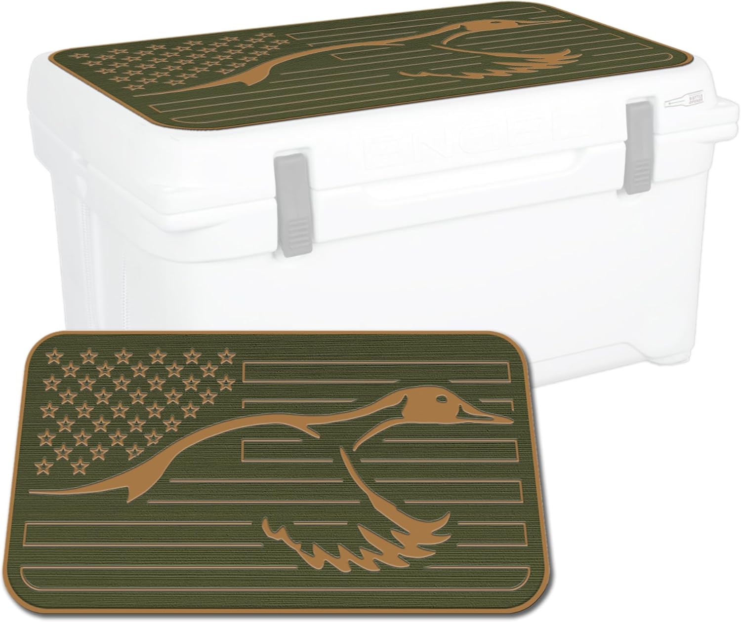 USATuff SeaDek EVA Mat Cooler Pad fits Engel | Peel & Stick Application | Non Slip Comfort Accessories - US Flag Duck Outdoorsman Hunt Design (OG-M)