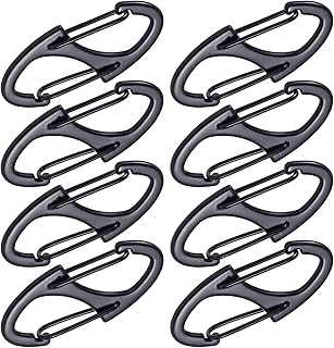 8 Pcs Zipper Clips Anti Theft Deterrent, Dual Opening Zippers Pull Replacement, Zipper Locks for Backpacks, Camping, Suitcases (Black)
