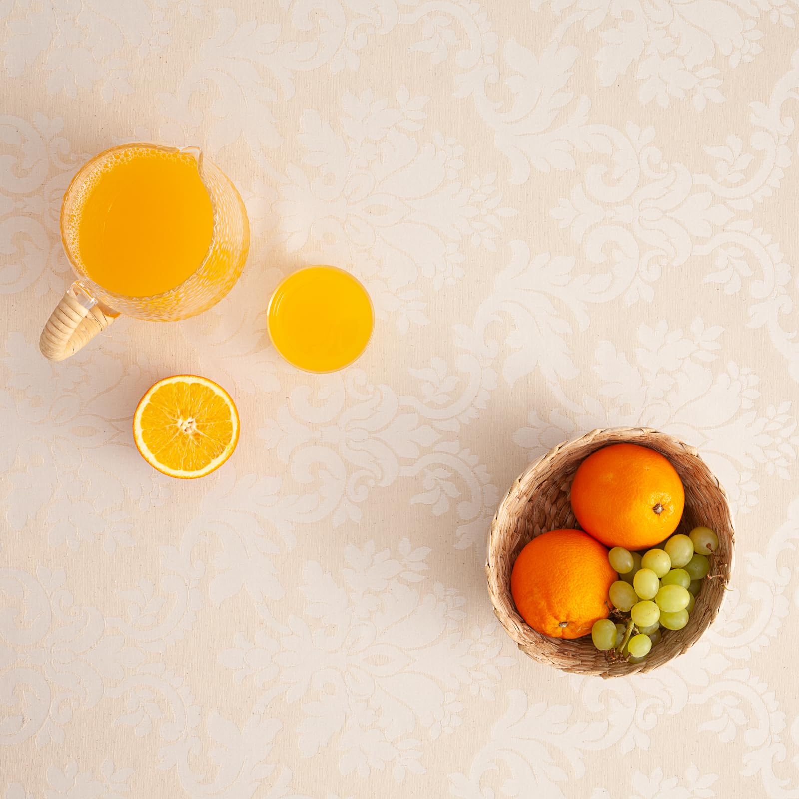 GAMUSI Nappe Anti-taches Pour Table Rectangulaire Géométrique Tissu Coton Lavable 140 X 240 Cm, Couleur Eau