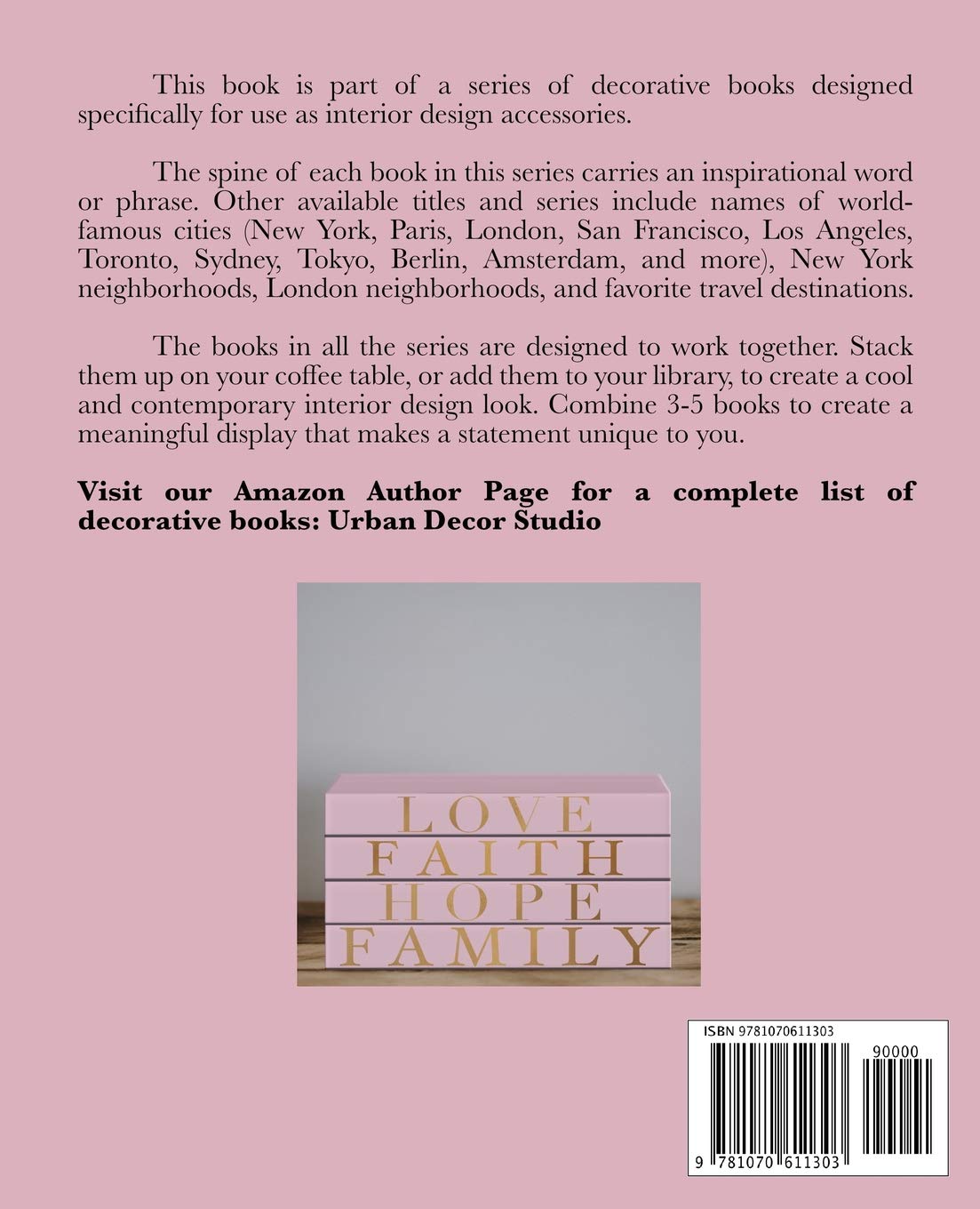 Yoga: A decorative book for coffee tables, bookshelves and interior design styling | Stack deco books together to create a custom look (Inspirational Phrases in Blush)