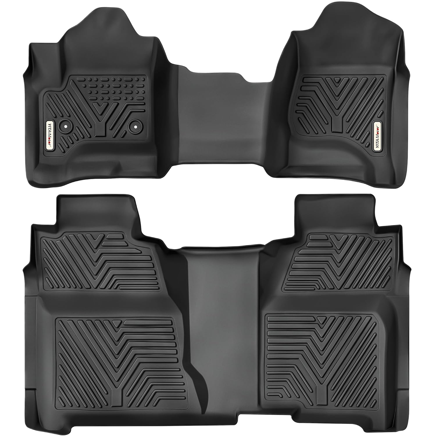 YITAMOTOR Floor Mats Compatible with 2014-2018 Silverado Sierra 1500 2015-2019 2500HD 3500HD Crew Cab with 1st Row Bench