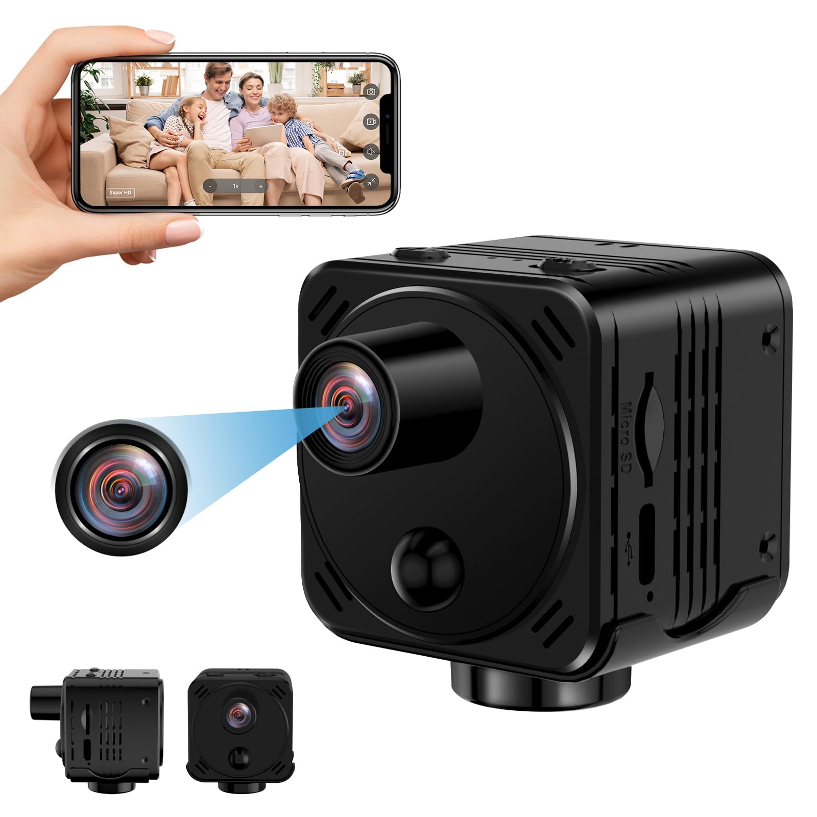 camera nascosta wifi 24g mini 120° visione notturna