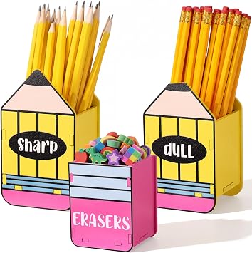 DoubleFill 4 Pcs Sharp Dull Pencil Holder,Classic Pencil