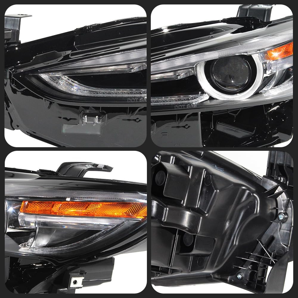 Headlight Headlamp Assembly Fit for Mazda 6 2018 2019 2020 2021 US Version, Replace for GRF8-51-031 (Left Driver Side)