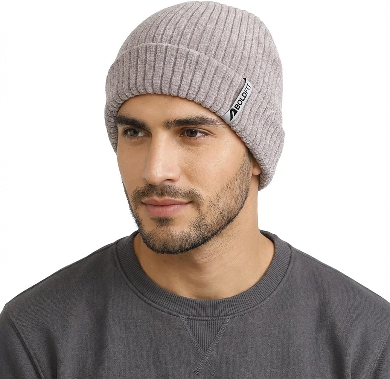 Boldfit Beanie Cap for Men Woolen Winter Cap for Men and Women in Winters for Thermal Wear Stylish Soft Caps for Boys & Girls for Warm Wear Head Garam Topaa for Cold Season Grey