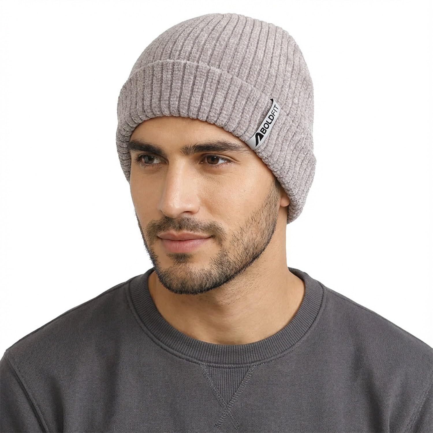 Boldfit Beanie Cap for Men Woolen Winter Cap for Men and Women in Winters for Thermal Wear Stylish Soft Caps for Boys & Girls for Warm Wear Head Garam Topaa for Cold Season Grey