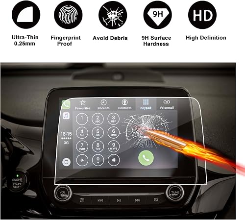 RUIYA Pellicola Protettiva per 2016-2017 Ford Fiesta Navigazione Protezione Vetro Temperato Screen Protector Film -Durezza 9H Antigraffio Anti-Bolla Alta Trasparenza Pollici RUIYA Pellicola Protettiva per 2016-2017 Ford Fiesta Navigazione Protezione Vetro Temperato Screen Protector Film -Durezza 9H Antigraffio Anti-Bolla Alta Trasparenza Pollici