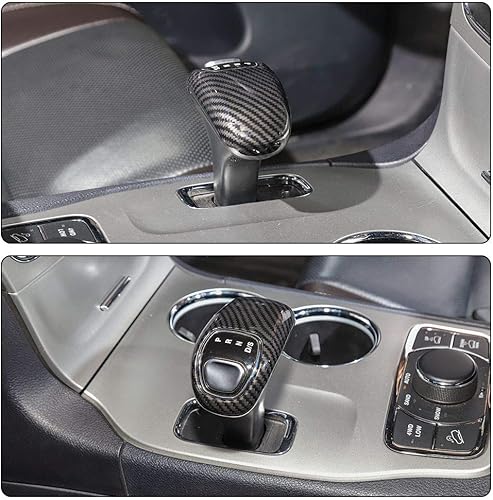 Miniatura 7 de CheroCar Cubierta de la perilla de la palanca de cambios para Jeep Grand Cherokee 2014-2015, para Chrysler 300C 2012-2014, accesorios interiores