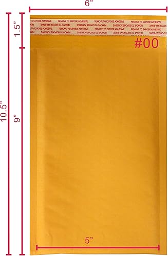 Miniatura 10 de Yens Sobres acolchados de burbujas pequeños autosellados (KF#0 (6 x 9 pulgadas), 250 unidades