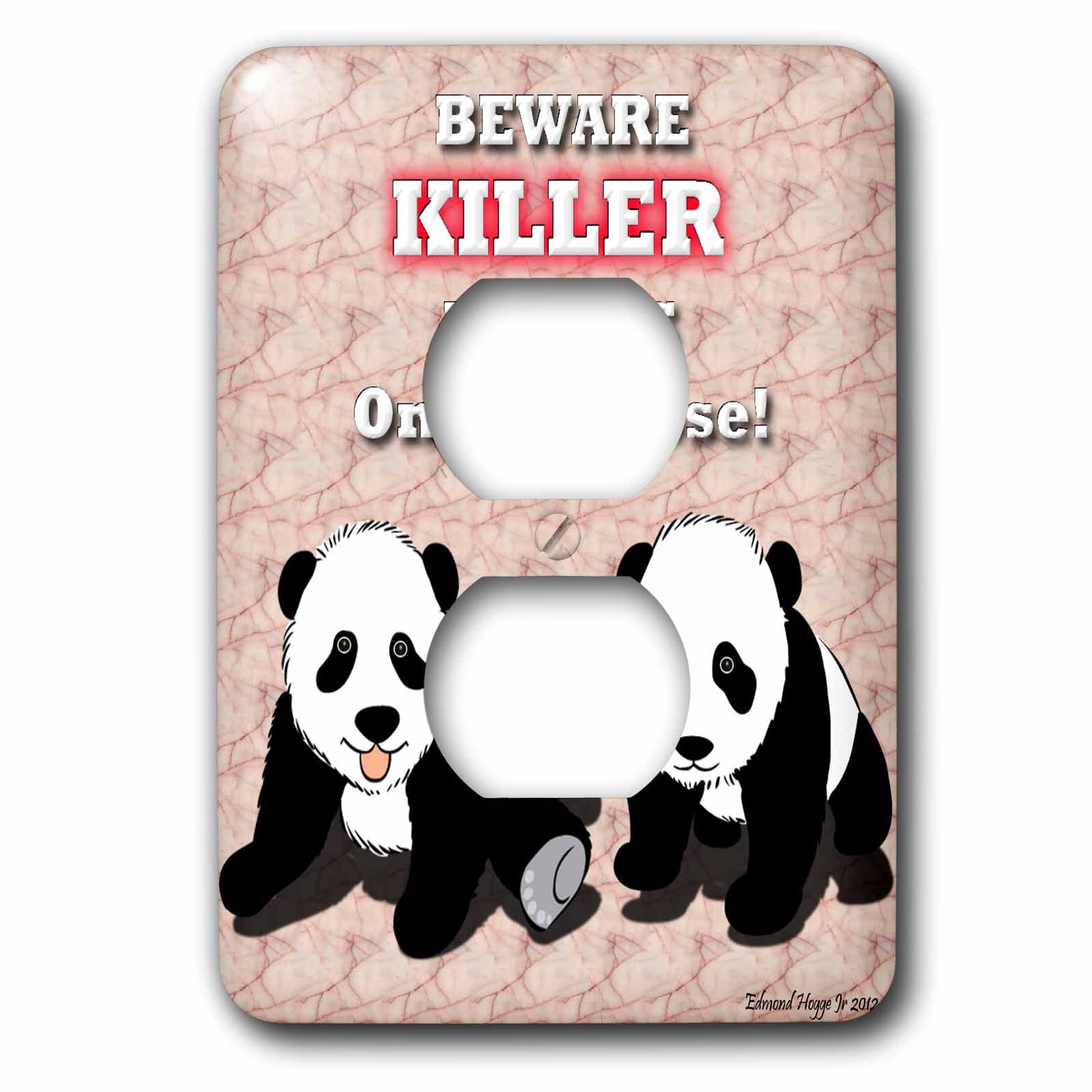 Killer Panda motif pour prise électrique double murale design original 3dRose