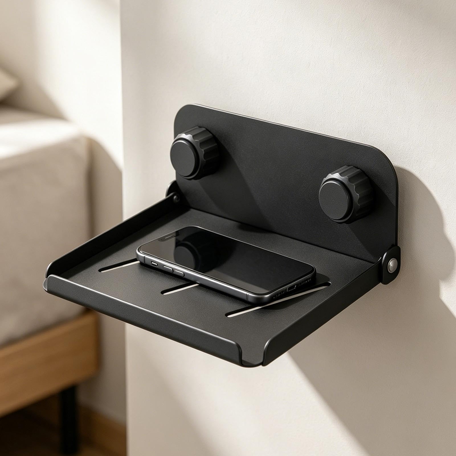 Soporte de pared para teléfono, soporte de almacenamiento adhesivo para ducha, cocina, baño, dormitorio, garaje, soporte de teléfono celular montado en la pared para organización del hogar