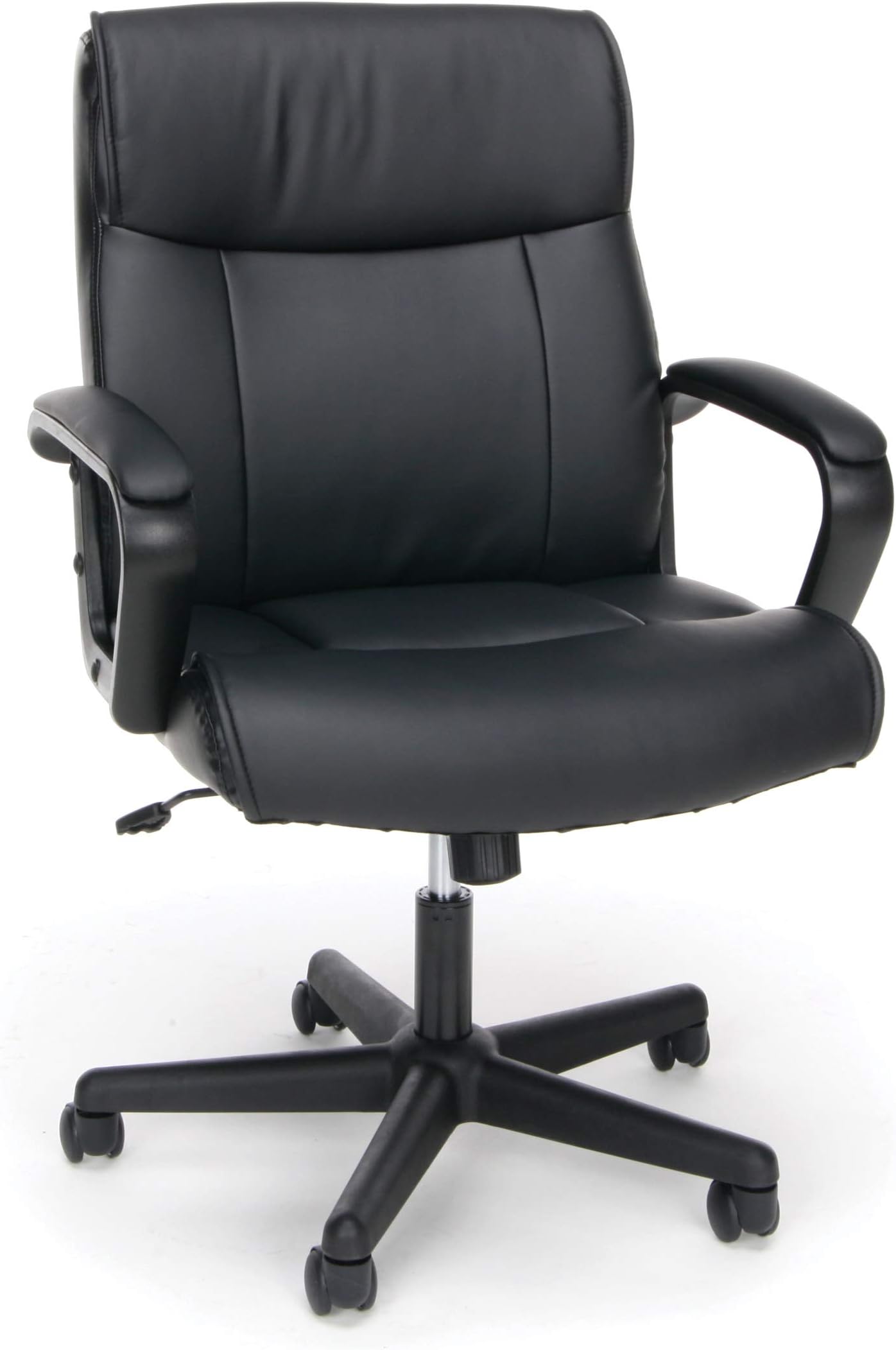 OFM ESS Collection Bonded Leather Executive Chair, Black