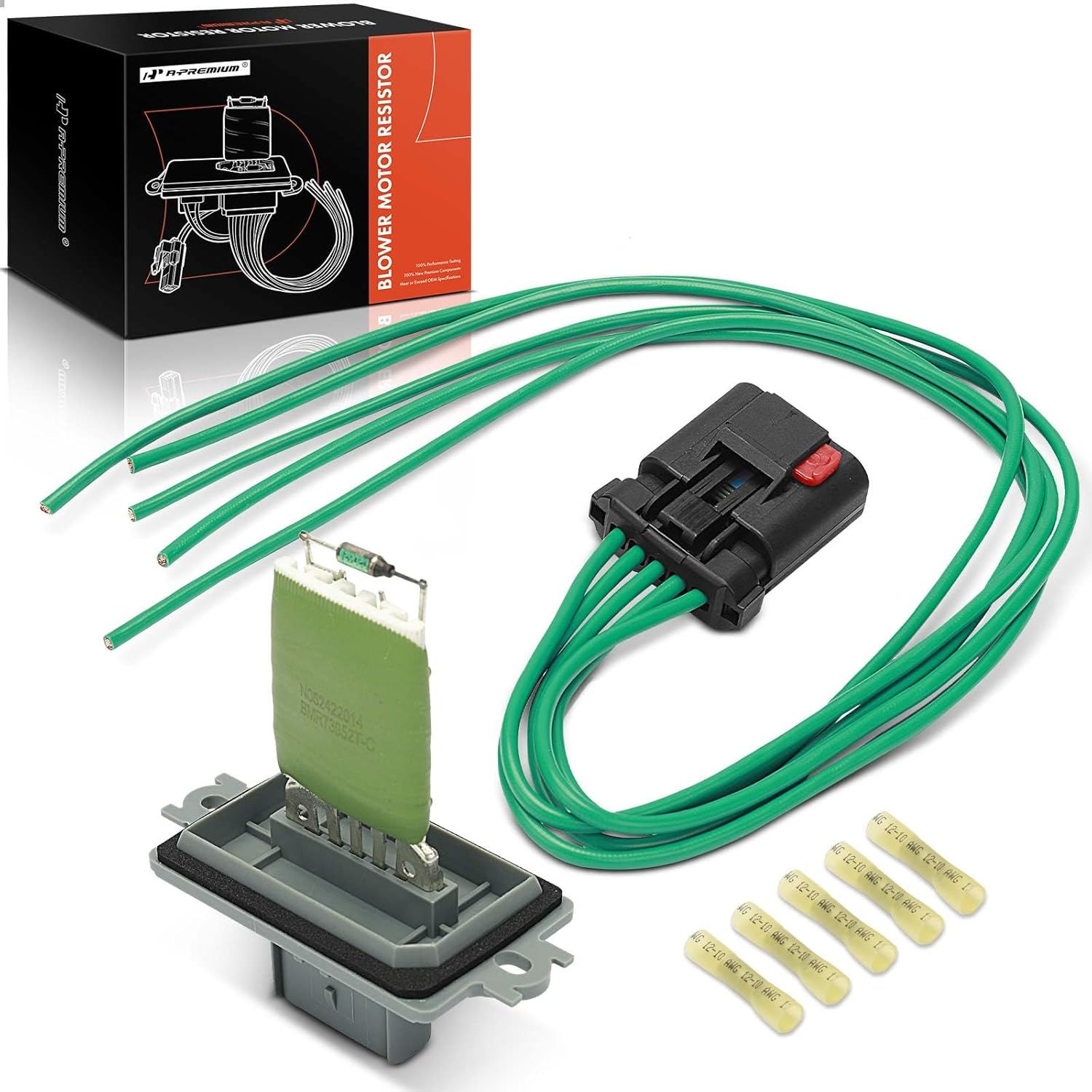 A-Premium Front HVAC Blower Motor Resistor Compatible with Chrysler Sebring 2005-2006 & Dodge Stratus 2005-2006 - with Wire Harness Kit, Replace# 5166541AA