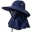 HEEHIPOO Mens Women Fishing Hat UPF 50+ Wide Brim Sun Hat with Face Cover & Neck Flap Navy