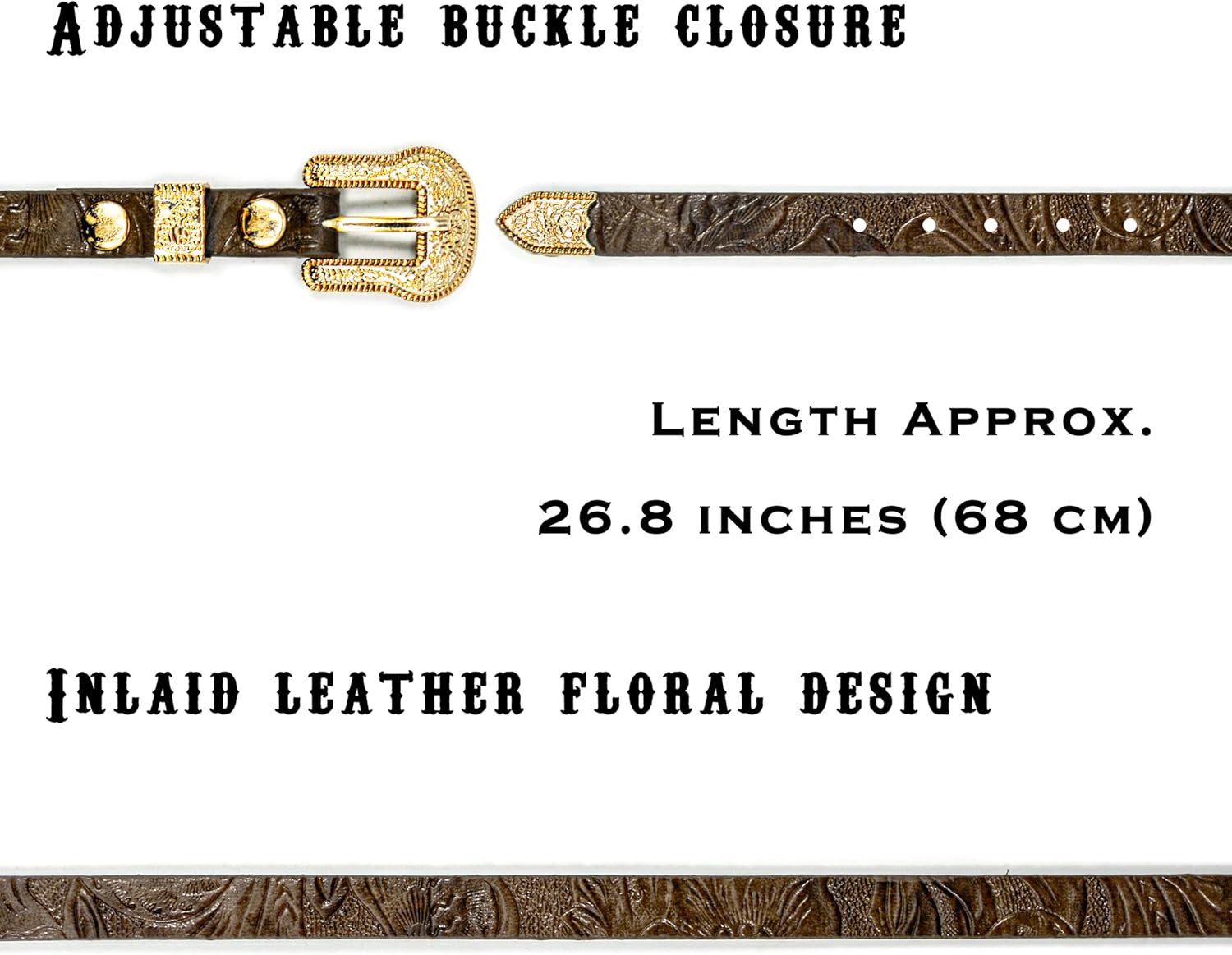 Keilin Leather Hat Bands for Women and Men Adjustable Scalloped Western Hat Bands for Cowboy Hats Fedora Hats Straw Hats - Image 3