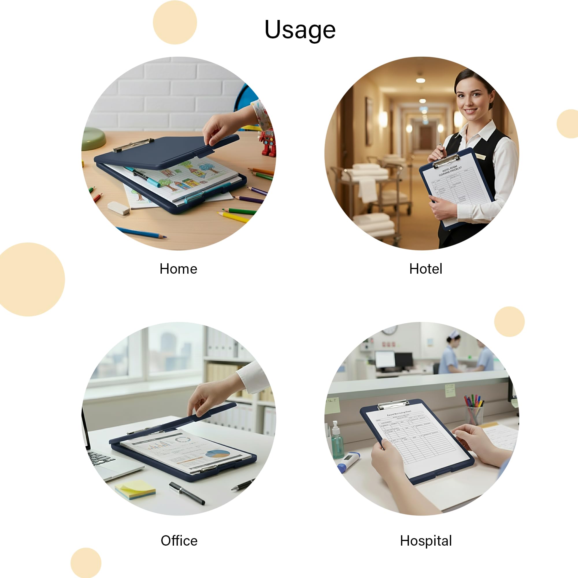 oddpod™ Praise A4 Clip Pad/Clipboard with Storage Case for Paper and Document Storage 83002 (Dark Blue) 3