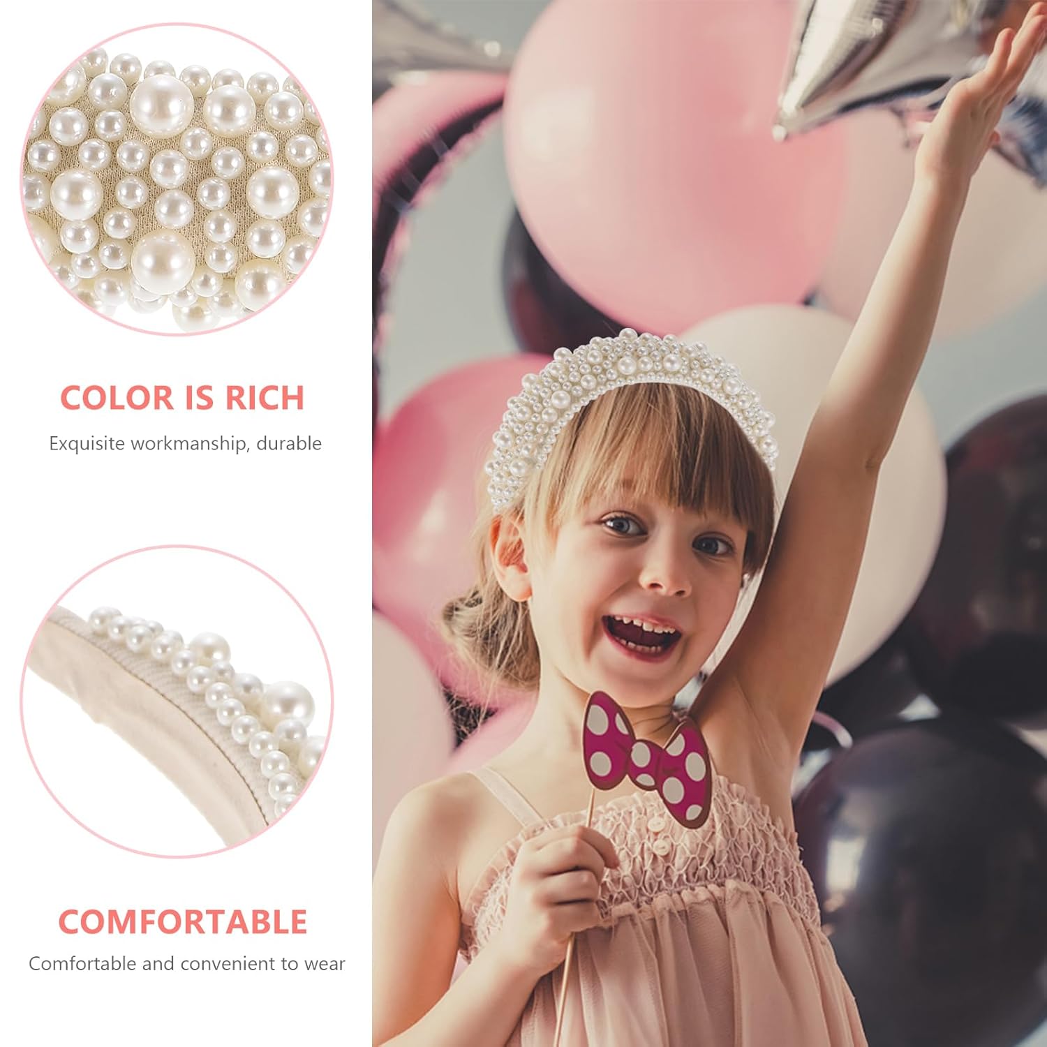 Luxshiny Pearl Hairband for Women Baroque Style Lightweight Sponge Headband with Elegant Pearl Decor Comfortable Fit for Daily Wear Parties and Special Occasions - Image 7