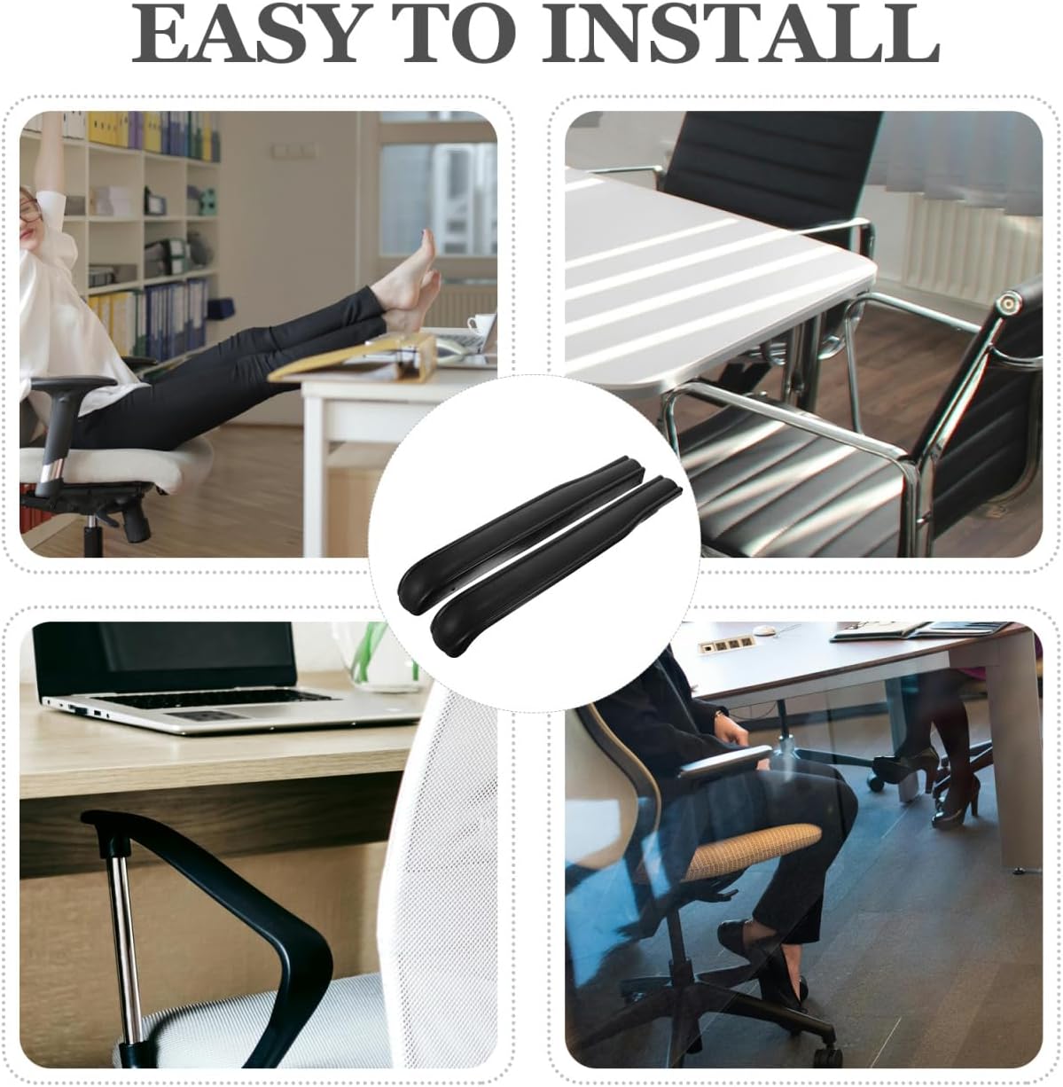 Folding Bed Arm Rests Replacement Pads for Recliner Chairs Plastic Armrest Covers Universal Fit for Office and Home Folding Chairs 19.09 X 2.36 X 1.37 Inches