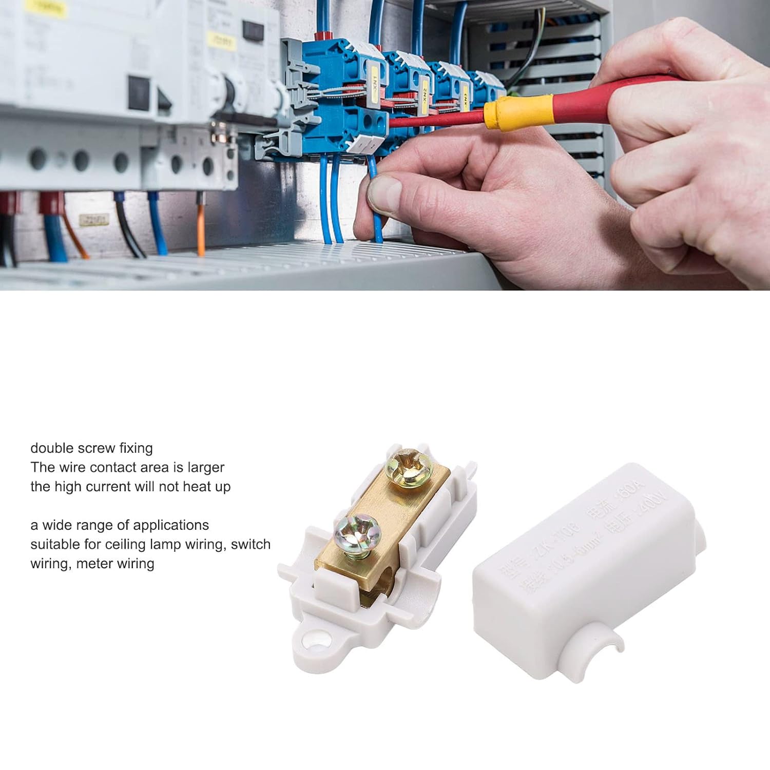 10Pcs ZK T06 Wire Connector 400V 60A High Power 1 in 2 Out Splice Terminal Block Inline Junction Connector Box, Insulation, Wear Flame Retardant for Home, Wholesale Business