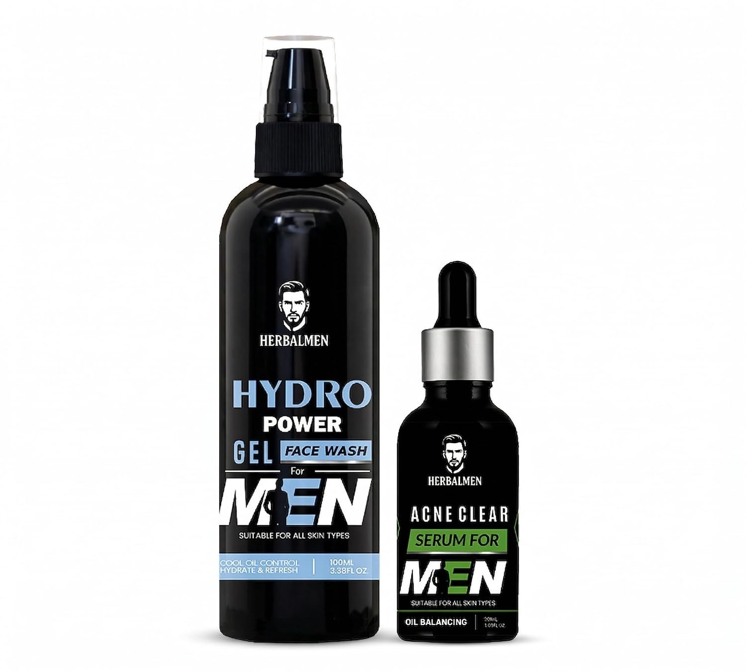 HerbalMen Hydro Gel Face Wash + Acne Clear Serum for Men | Oil Control, Hydration & Pimple Care | Deep Cleansing Face Wash... - Review, Price and Buying Guide