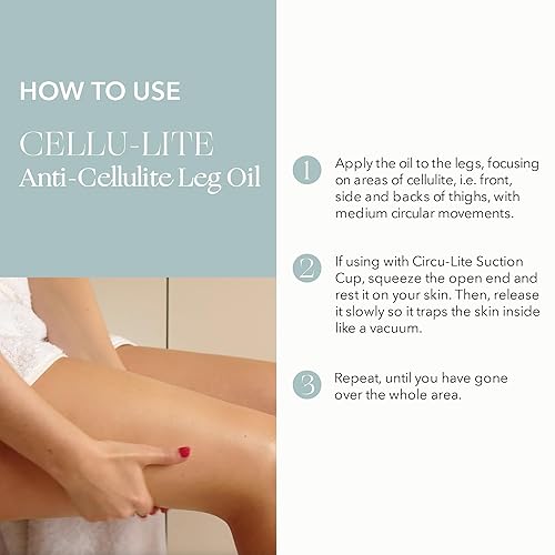 Miniatura 5 de Cellu-Lite - Aceite anticelulítico prémium para piernas con aceites estimulantes de aromaterapia y complejo linfológico, 3.4 fl oz