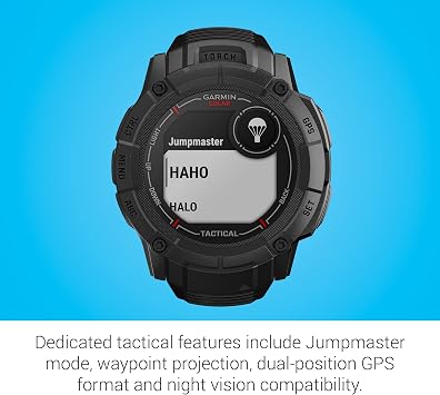 Garmin Instinct 2X Solar - Tactical Edition, Rugged GPS Smartwatch, Built-in Flashlight, Ballistics Calculator, Solar Charging Capability, Black