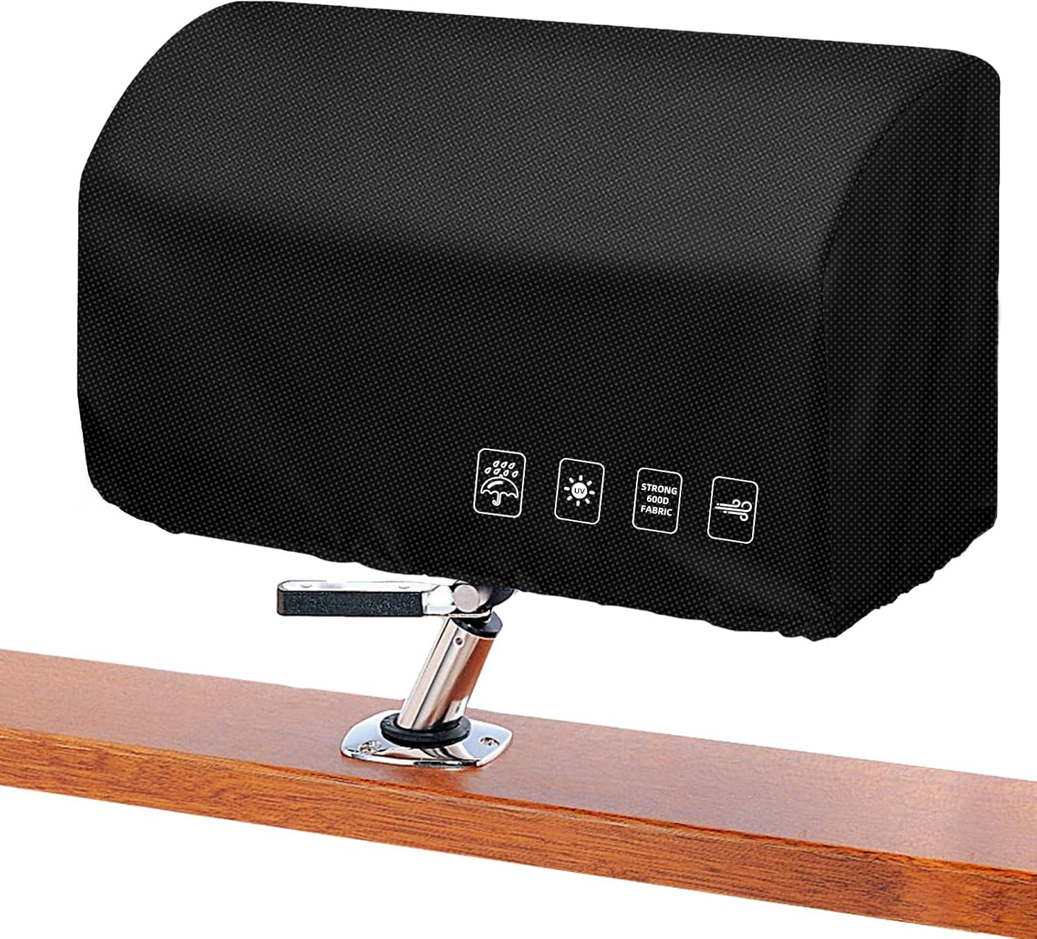 Boat BBQ Grill Cover, Boat Grill Cover with Elastic Band, 600D Heavy Duty Oxford Fabric, for Gas Grill, Infra Red Grill, Wind-Proof/Rain-Proof/Anti-UV (18 * 9 * 15,Black)