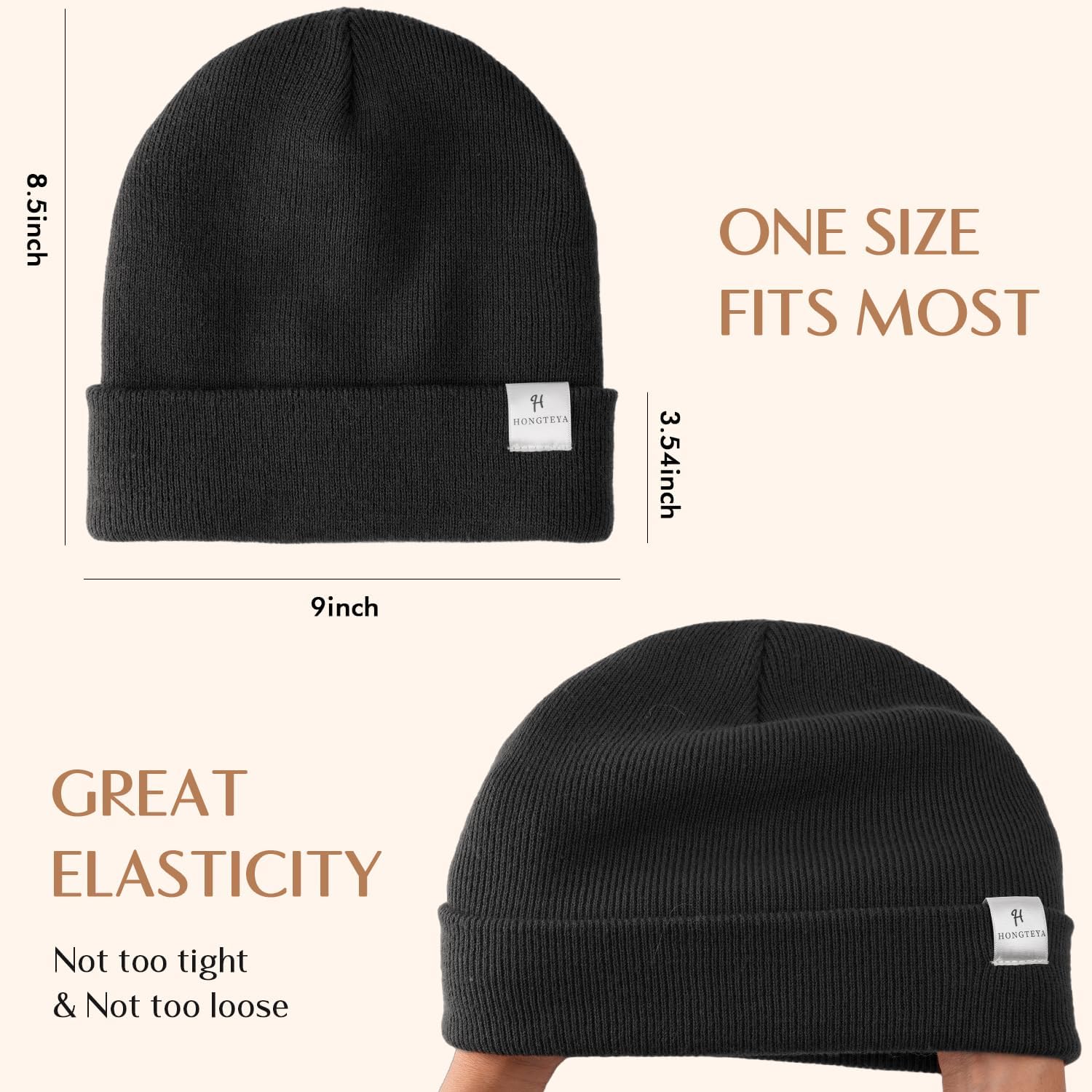 HONGTEYA Womens Satin Lined Knit Beanie Hat