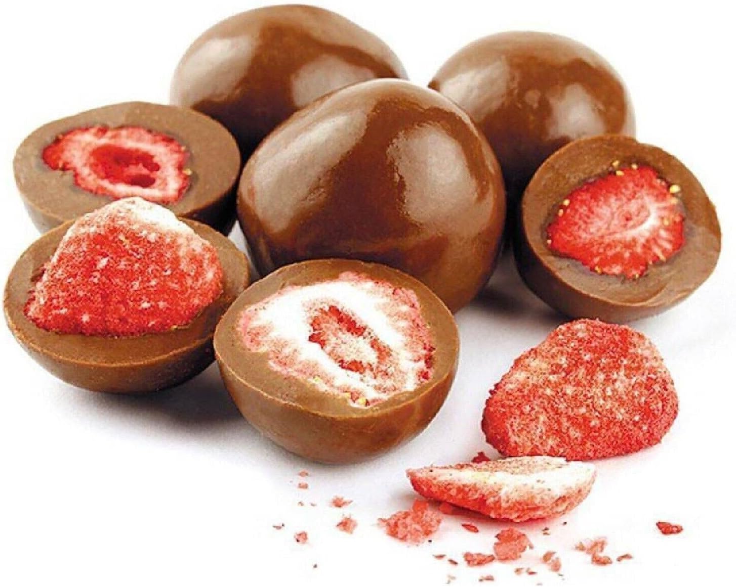 Andy Anand Belgian Milk Chocolate Covered Freeze Dried Strawberries Gift Boxed, Birthday, Valentine, Christmas Mothers Day, Anniversary - 24 Pcs