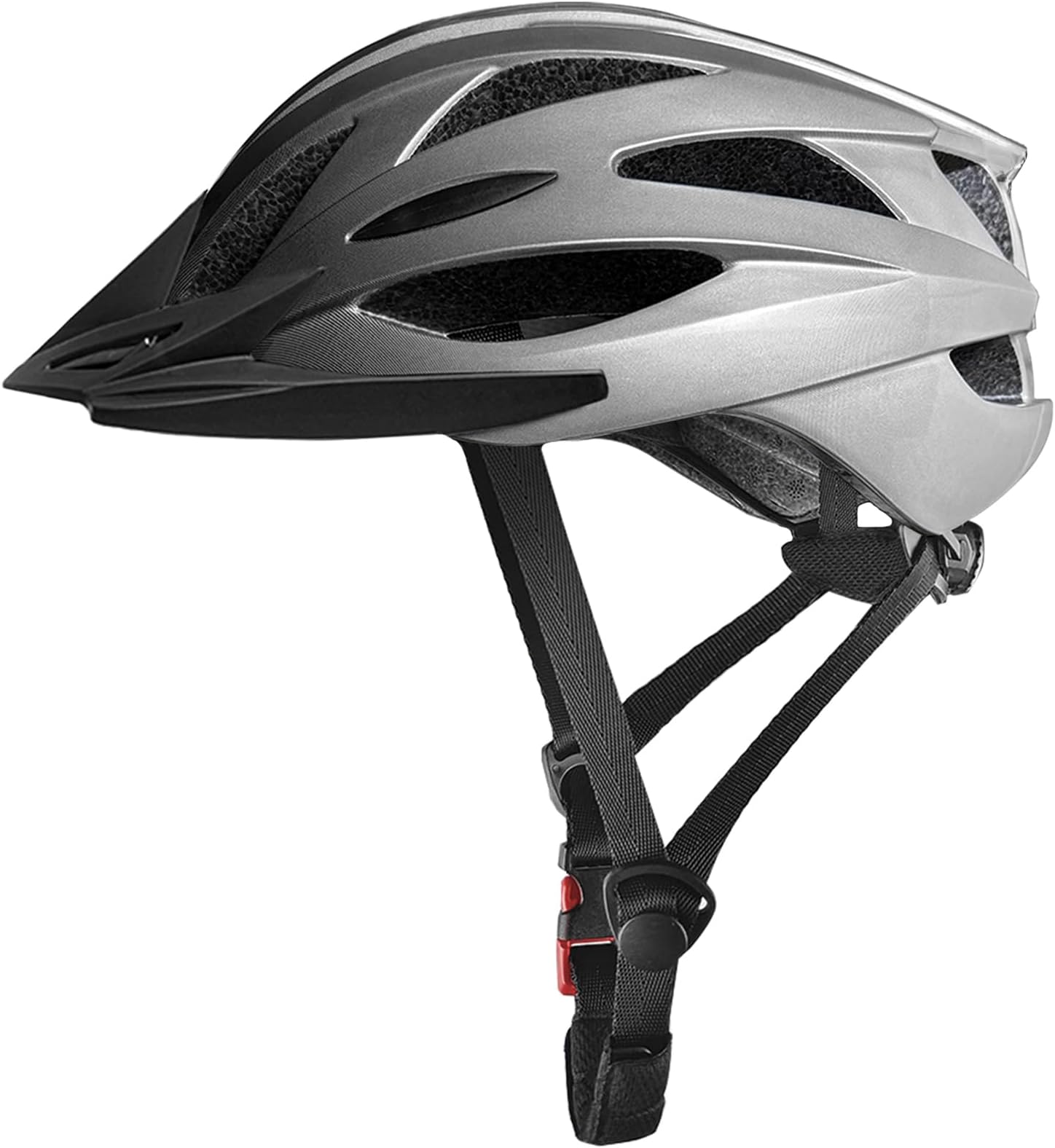 Bike Helmets for Adults, Mountain Bike Helmets for Men with Visor, Adjustable Fit Bicycle Helmet for Women, Road Recreational Cycling Helmet with Chin Strap